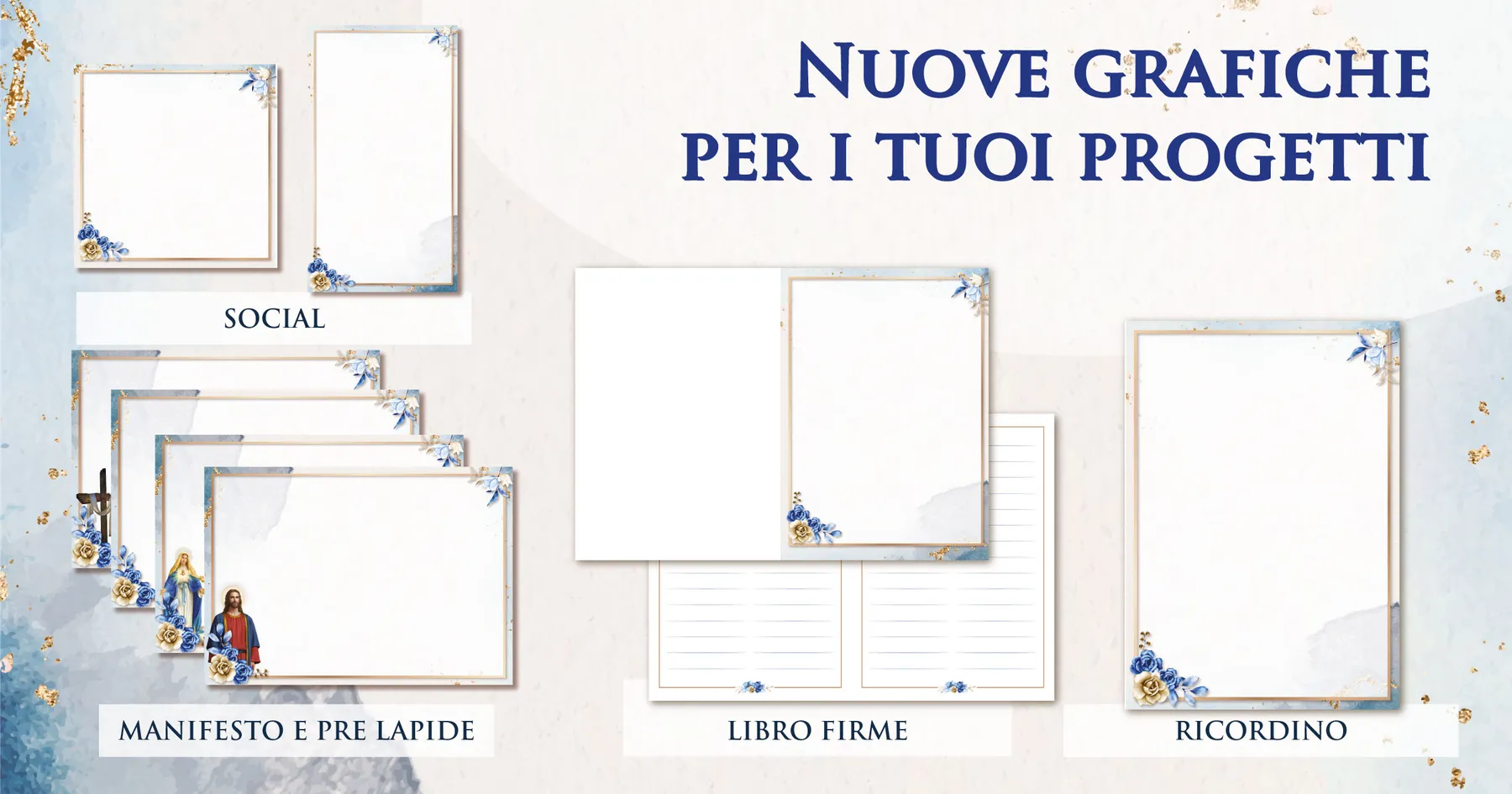 Set mensile di sfondi e cornici Giotto in tonalità verde acqua tenue per manifesti, prelàpidi, ricordini, libri firme e post social — set di marzo 2023