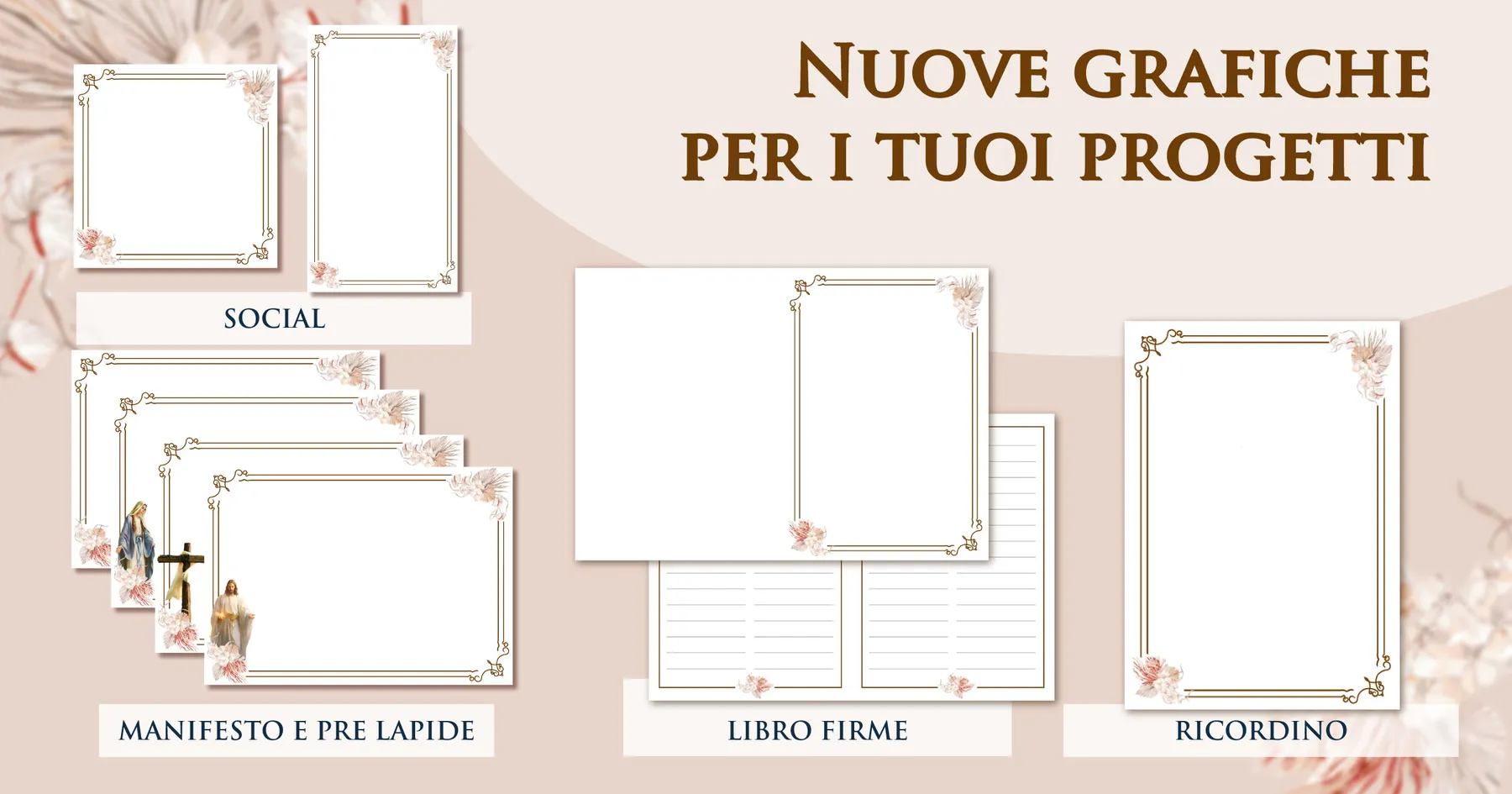 Materiali commemorativi coordinati Giotto a tema pesca: manifesto, ricordino, prelàpide, libro firme e contenuti social