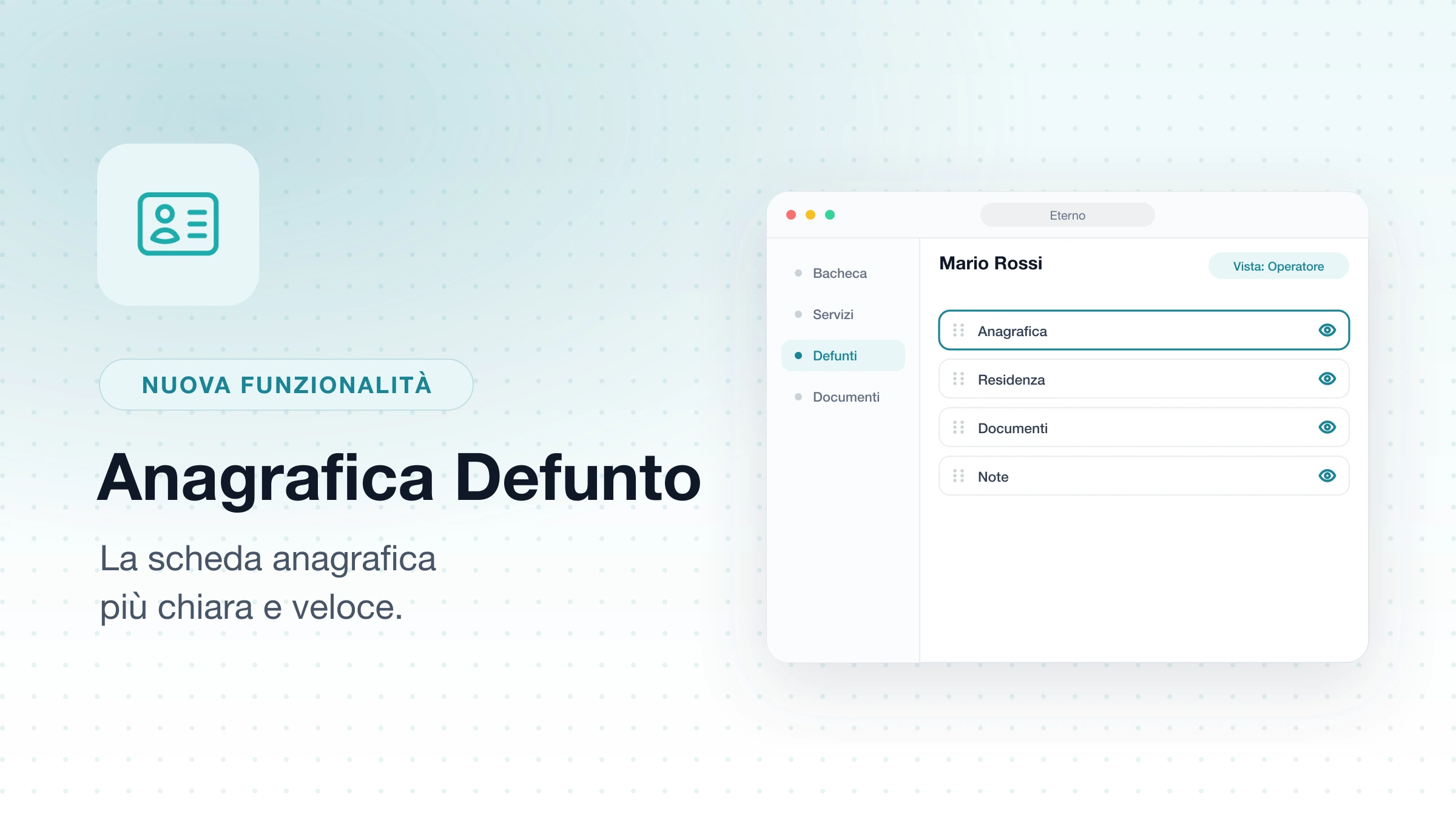 Aggiornamento Anagrafica Defunto