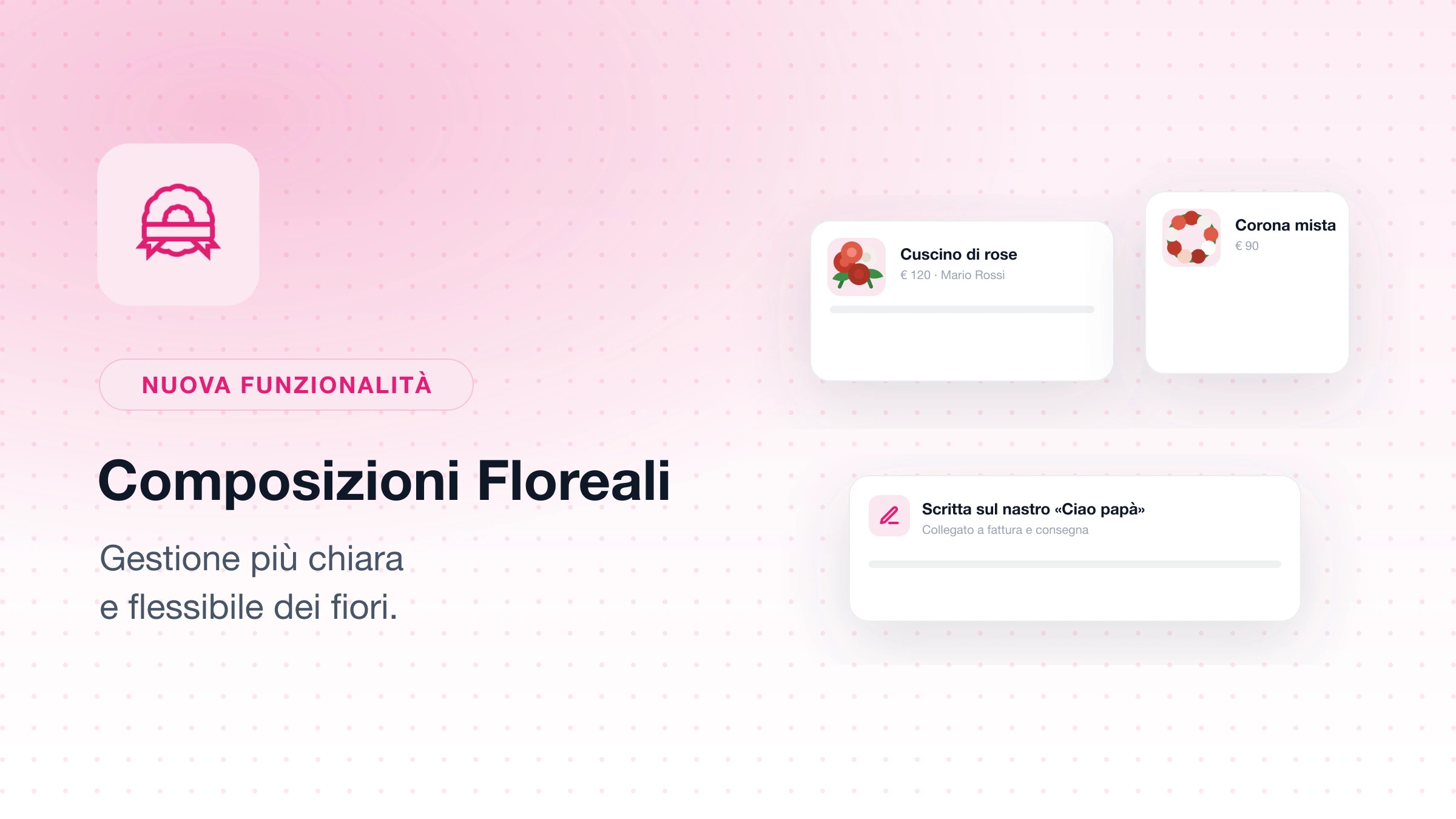 Composizioni Floreali: Nuova gestione più chiara e più flessibile
