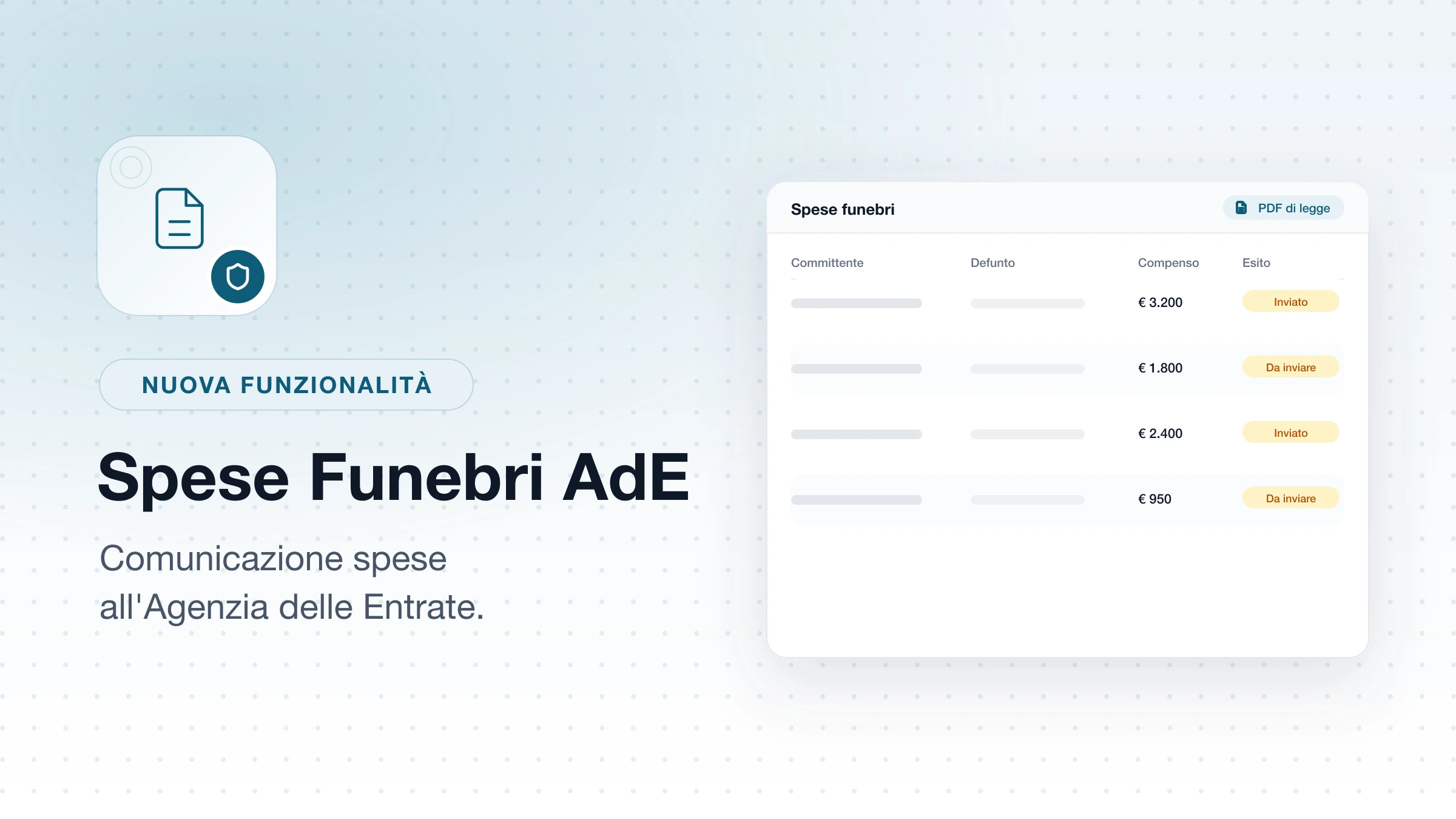 Comunicazione spese funebri per Agenzia delle Entrate
