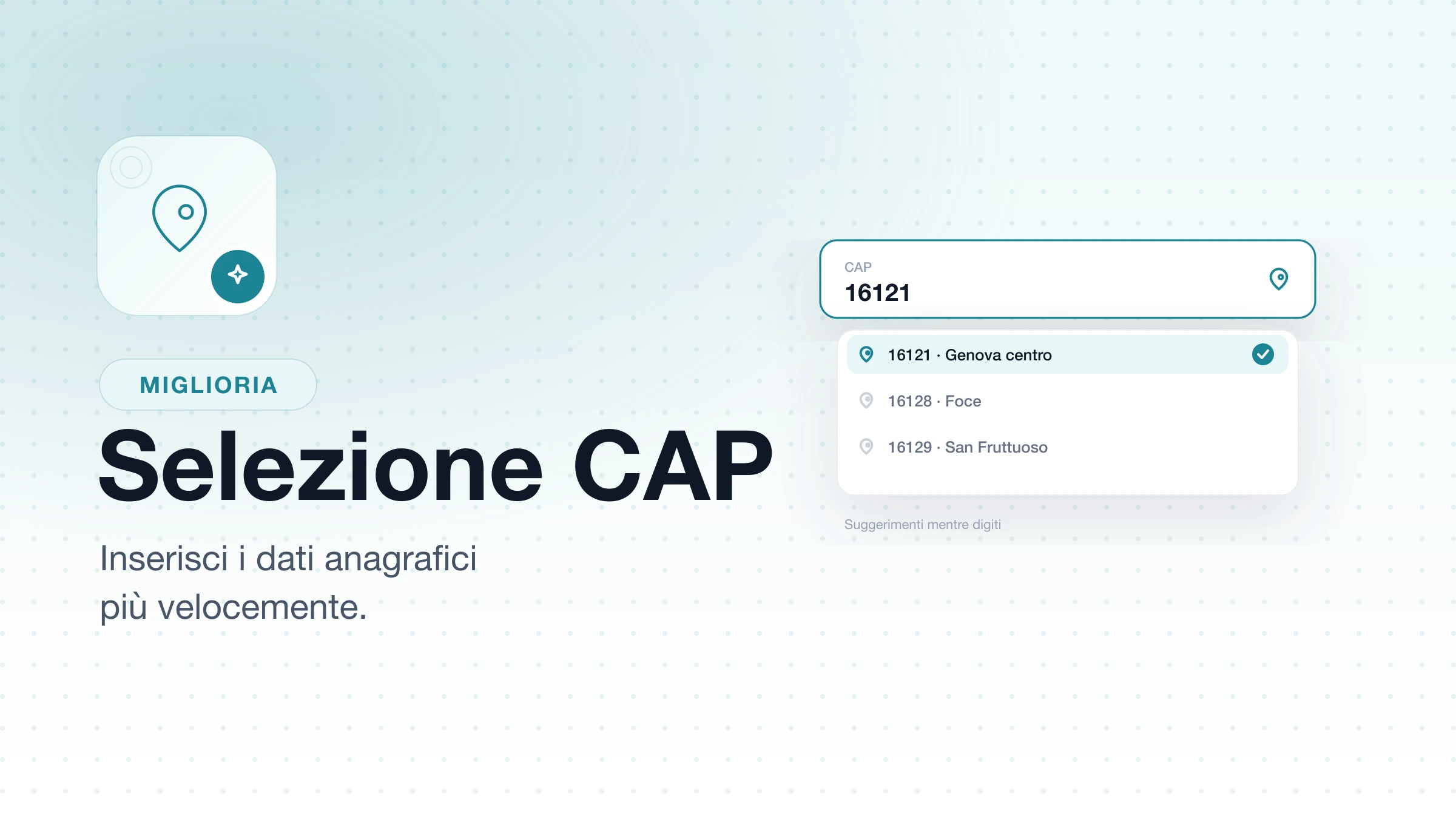 Selezione CAP intelligente